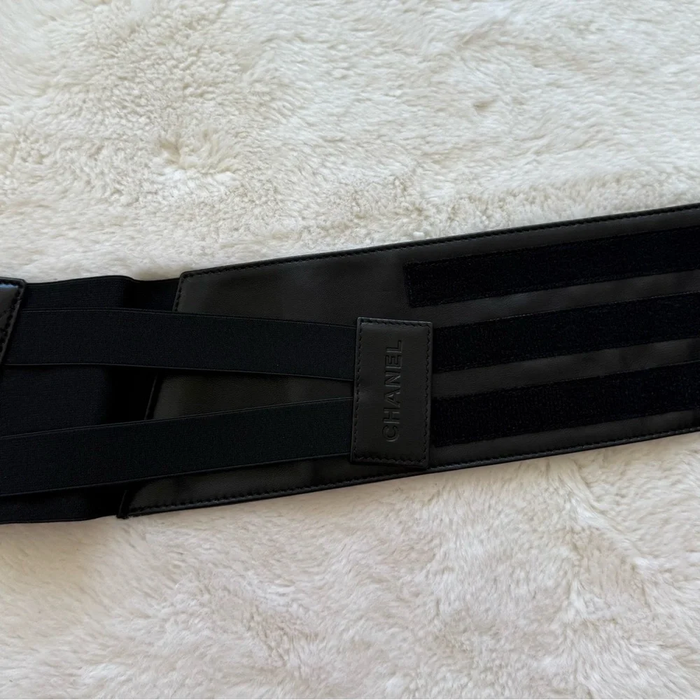 CHANEL quilted cummerbund belt Authentic